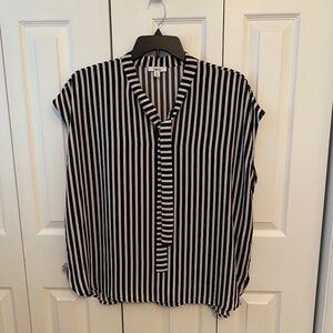 Bar III Black/White Striped Blouse
